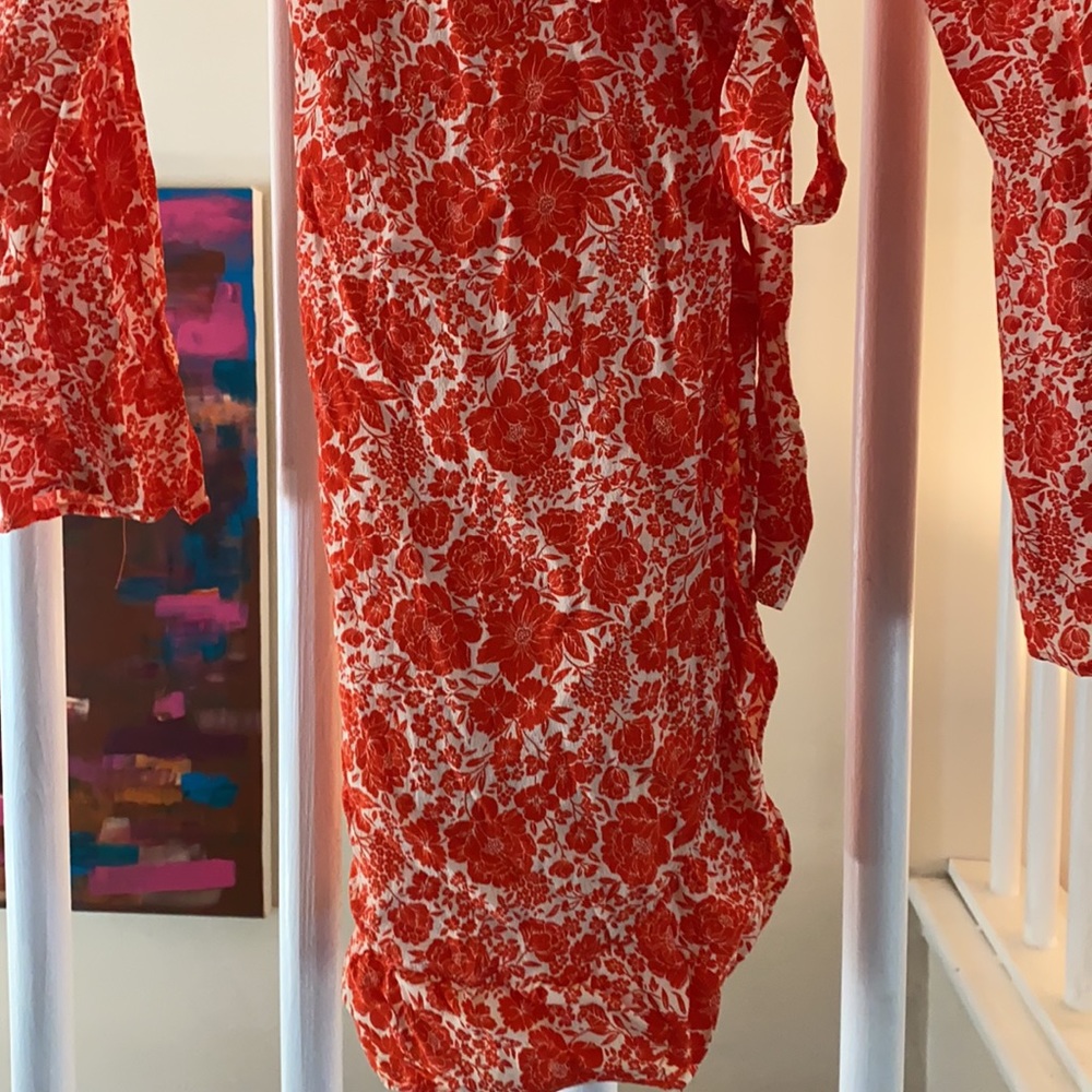 Topshop Ruffle Wrap Mini Dress - Picture 4 of 9